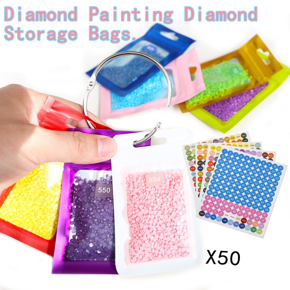 Art Craft Painting - 50 Bolsas de Almacenamiento para Cuentas