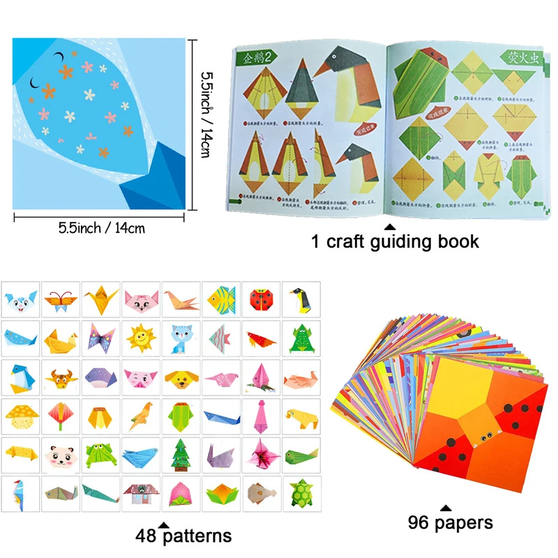 Kit de origami con 30/96 hojas - Art Craft Books reseña y precio