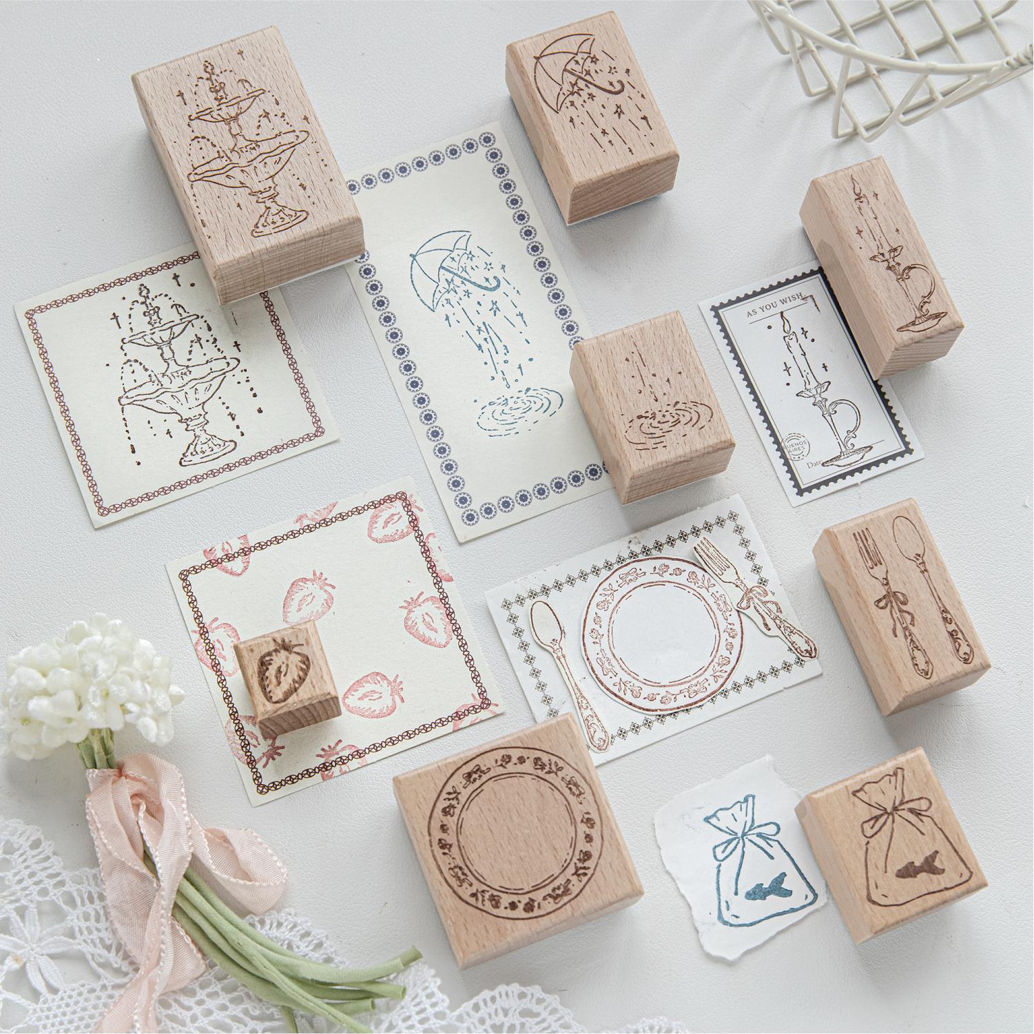 Sello de madera con diseño de  - Art Craft Activities reseña y precio