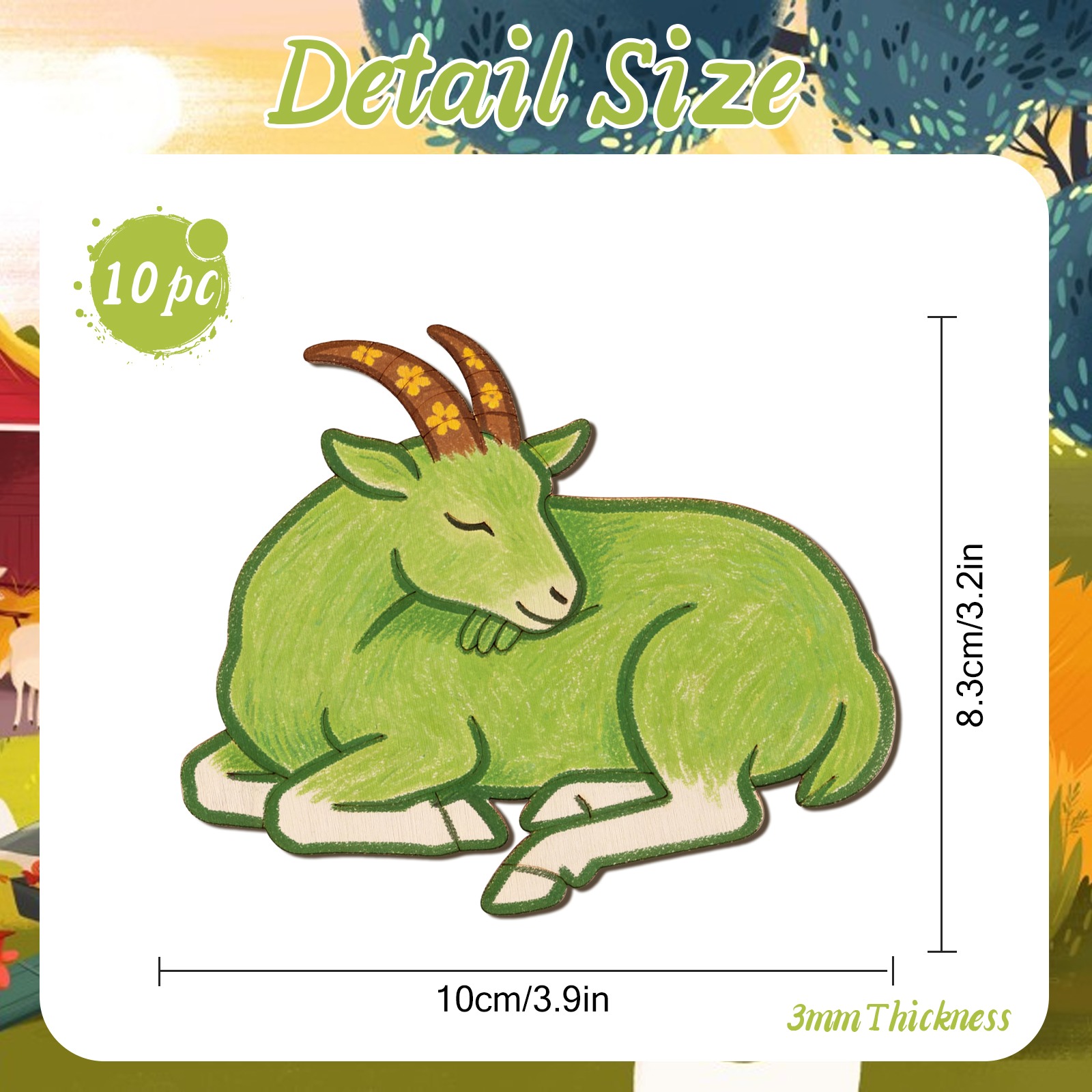 Juego de 10 Adornos de Madera  - Art Craft Painting reseña y precio